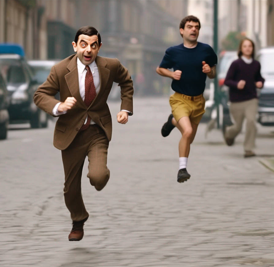 Mr Bean Running Blank Meme Template