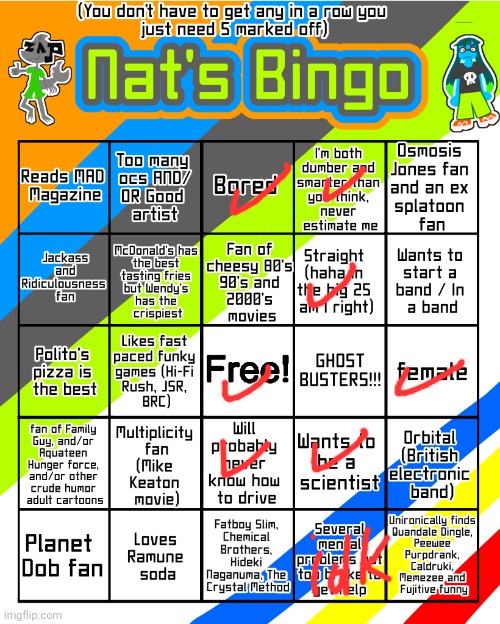 Nat's bingo updated 2 electric boogaloo | image tagged in nat's bingo updated 2 electric boogaloo | made w/ Imgflip meme maker