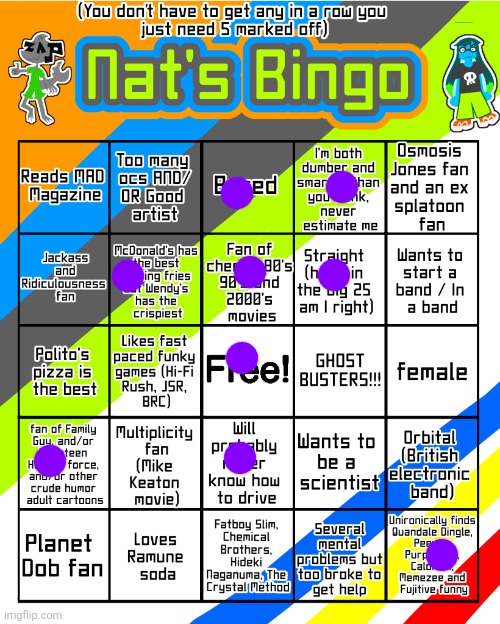 almost got one this time | image tagged in nat's bingo updated 2 electric boogaloo | made w/ Imgflip meme maker