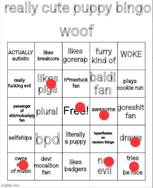 dog bingo | image tagged in dog bingo | made w/ Imgflip meme maker
