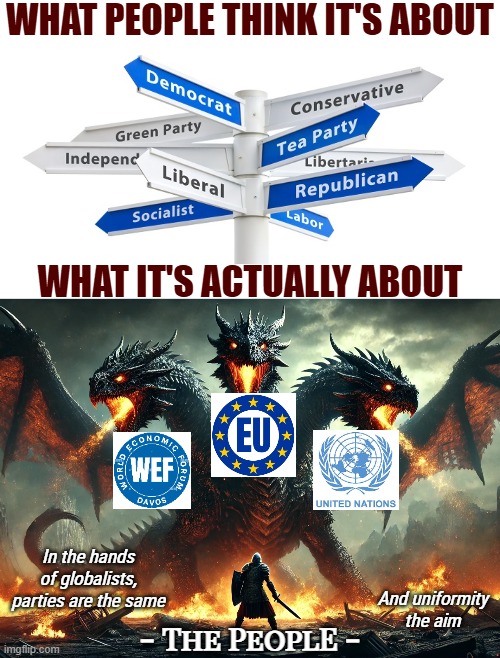 How you find 7 dead anti-globalist  candidates dead in Germany in a month. Other countries' are persecuted | In the hands of globalists, parties are the same; And uniformity the aim; - The PeoplE - | image tagged in globalism,politics | made w/ Imgflip meme maker