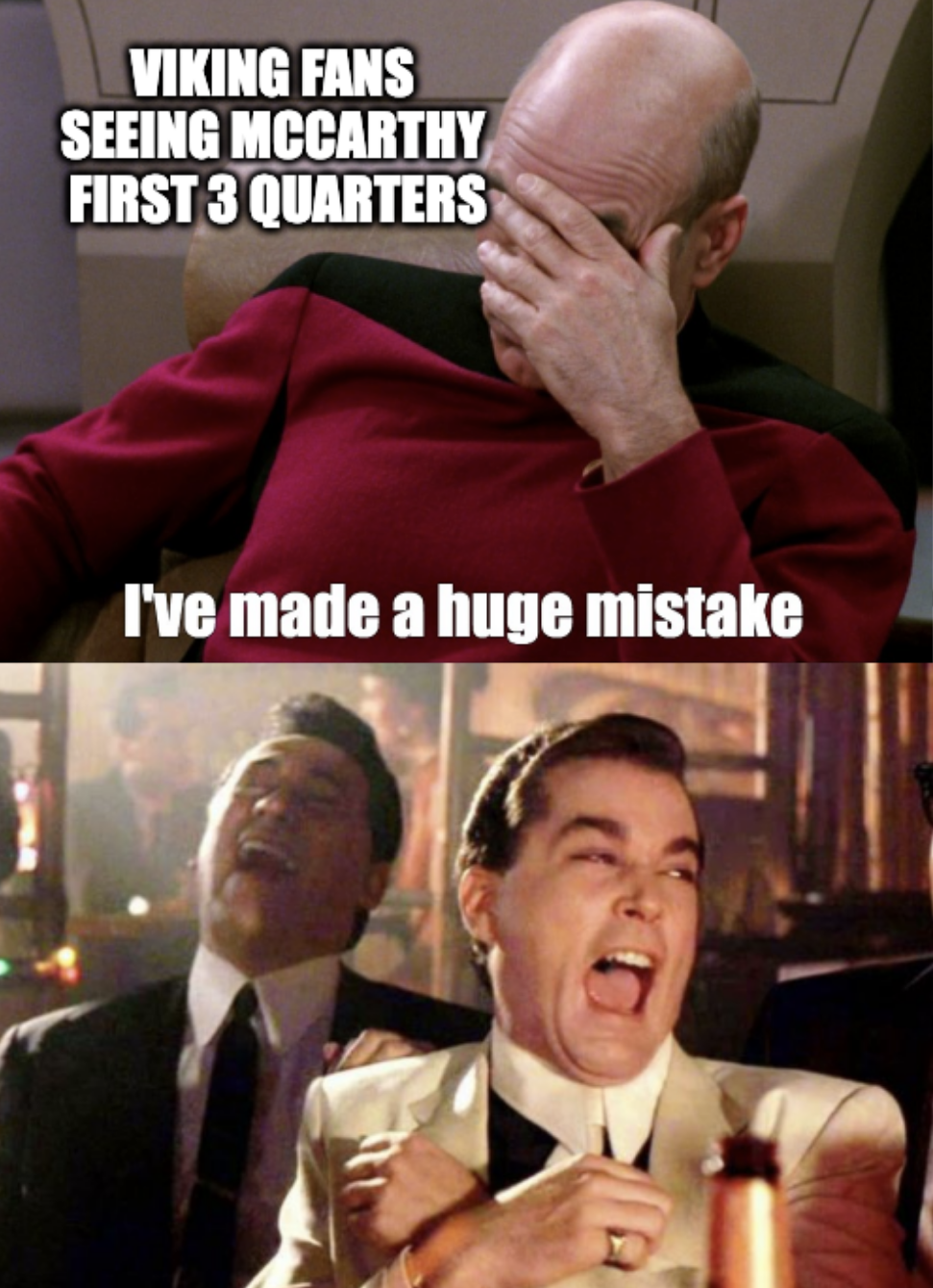 JJ McCarthy's First Viking Game Blank Meme Template