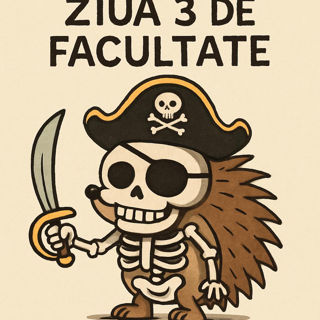 arici cu un pirat si un schelete. deasupra scrie ,, ziua 3 de fa Blank Meme Template