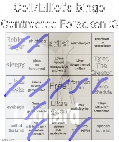 Leonard | image tagged in coil/elliot's bingo,msmg | made w/ Imgflip meme maker