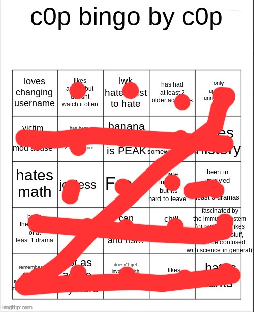 wtf am i c0p in disguise | image tagged in c0p bingo | made w/ Imgflip meme maker
