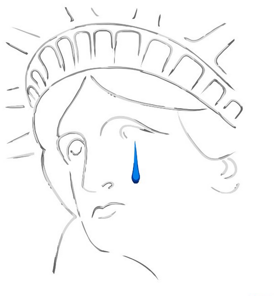 crying statue of liberty Blank Meme Template