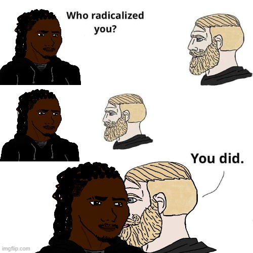 Updated Who Radicalized You | image tagged in who radicalized you | made w/ Imgflip meme maker