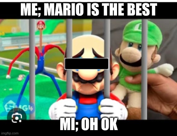 mario | ME; MARIO IS THE BEST; MI; OH OK | image tagged in reeeeeeeeeeeeeeeeeeeeee | made w/ Imgflip meme maker
