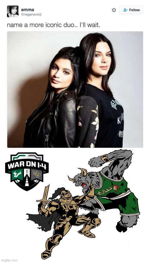 UCF Knights meme | image tagged in name a more iconic duo,florida,college football,football,sports,memes | made w/ Imgflip meme maker