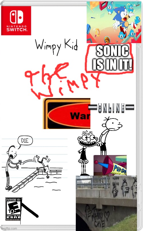 I wish this actually existed | SONIC IS IN IT! | image tagged in nintendo switch cartridge case,diary of a wimpy kid | made w/ Imgflip meme maker