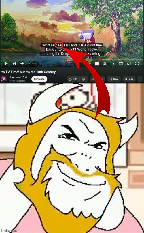 Swift as deer... | image tagged in asgore runs over dess,deltarune,music | made w/ Imgflip meme maker