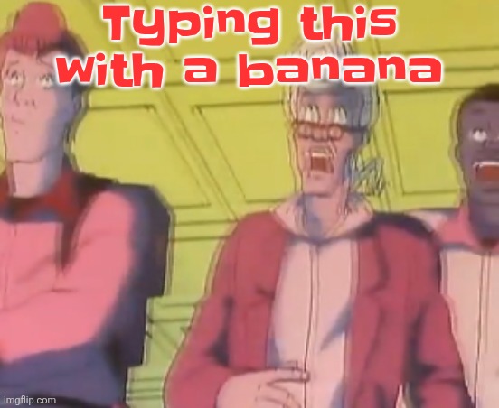 Title too | Typing this with a banana | image tagged in yo chat are we cooked fr | made w/ Imgflip meme maker