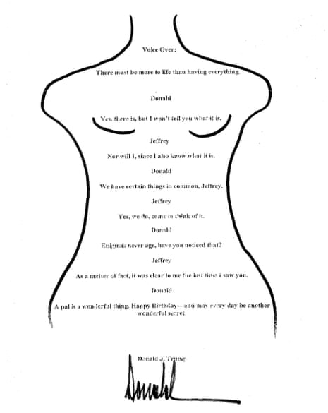 Donald Trump birthday card to Jeffrey Epstein Blank Meme Template