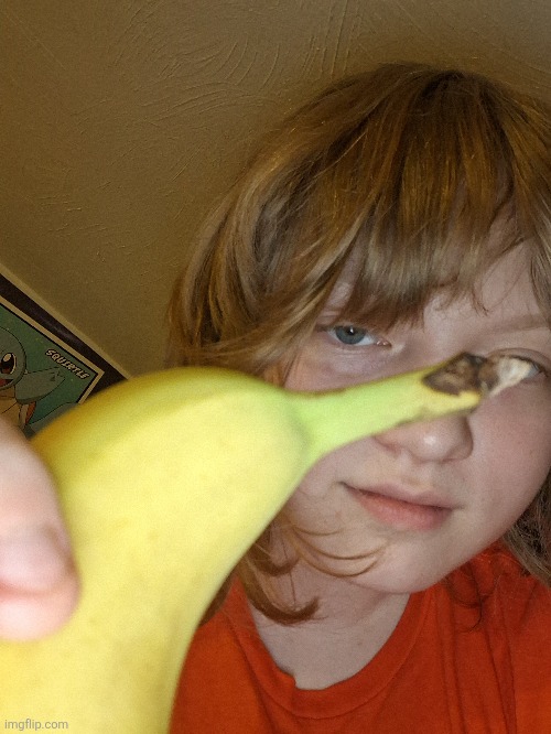 Took a photo of myself using a banana and typed the title too! | made w/ Imgflip meme maker