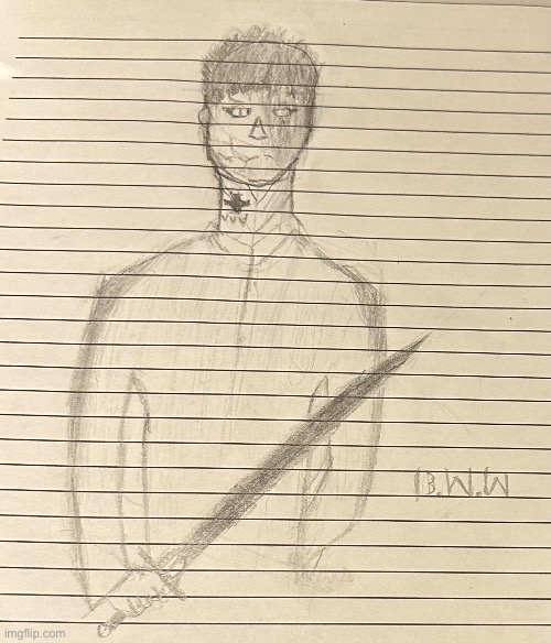 Drawing of my 40k OC and God the anatomy sucks so ass | made w/ Imgflip meme maker