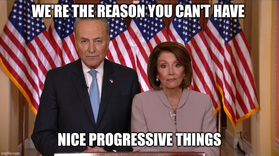 Chuck and Nancy | WE'RE THE REASON YOU CAN'T HAVE; NICE PROGRESSIVE THINGS | image tagged in chuck and nancy | made w/ Imgflip meme maker