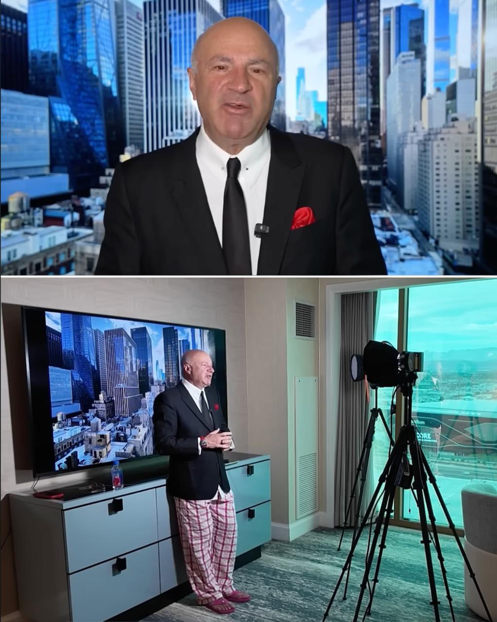 kevin oleary front vs behind the scenes Blank Meme Template