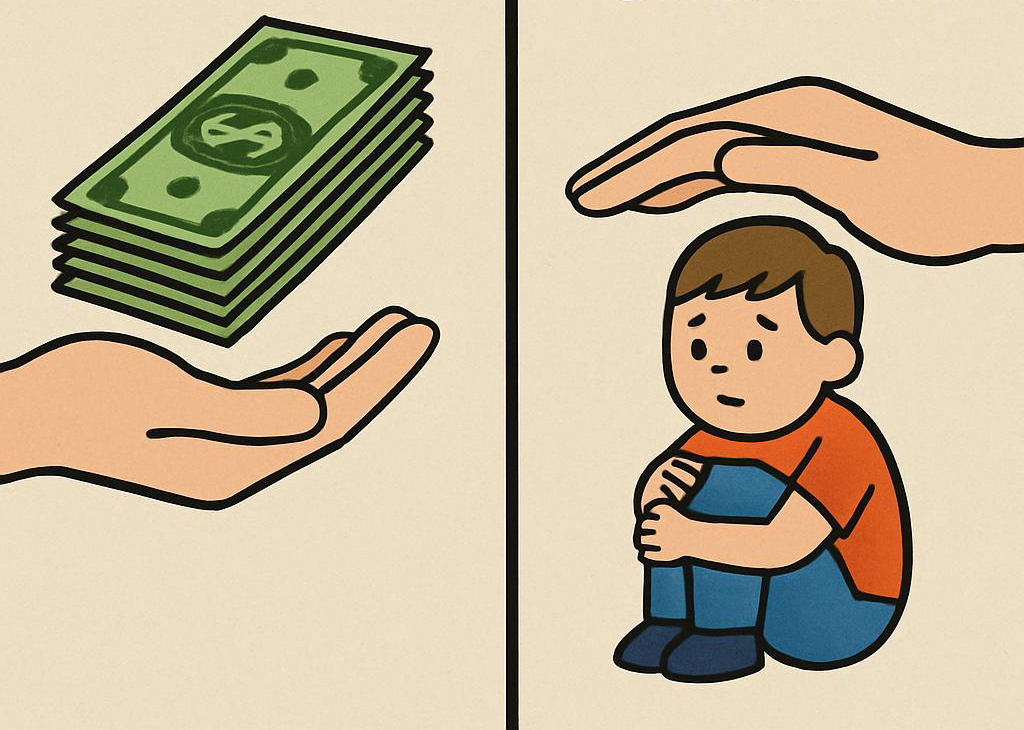 would you pick money or child safety Blank Meme Template