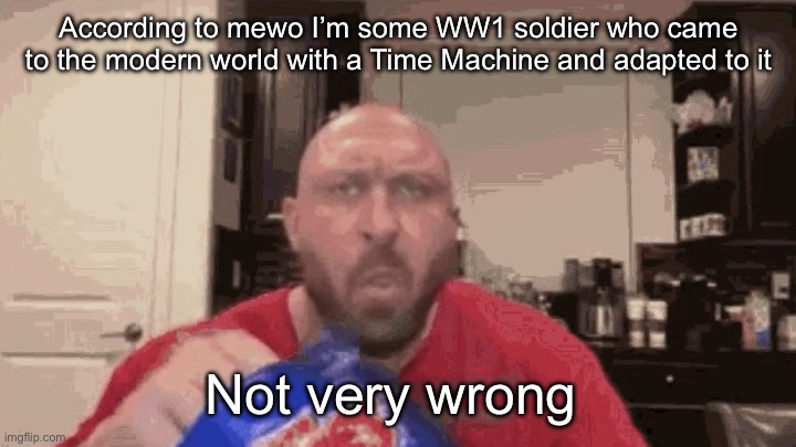 Eating chips | According to mewo I’m some WW1 soldier who came to the modern world with a Time Machine and adapted to it; Not very wrong | image tagged in eating chips | made w/ Imgflip meme maker