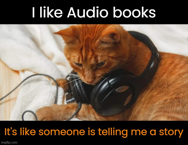 I like Audio books It's like someone is telling me a story | made w/ Imgflip meme maker