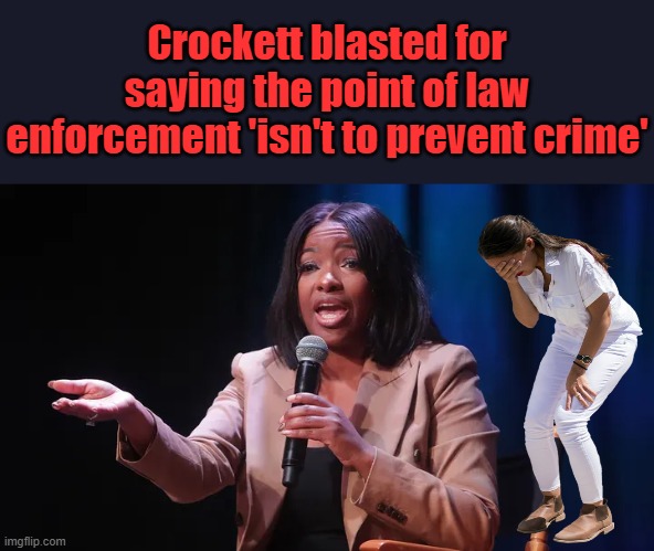Stiff competition between these 2 | Crockett blasted for saying the point of law enforcement 'isn't to prevent crime' | made w/ Imgflip meme maker