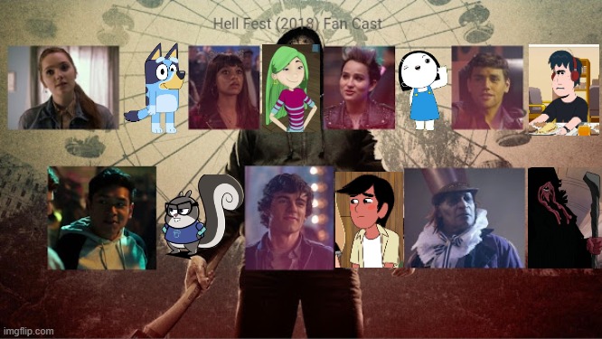 Credit to Mico the Ninjago Fan 2024 for this used | image tagged in meme,memes,spoof cast,hell fest,characters,roles | made w/ Imgflip meme maker