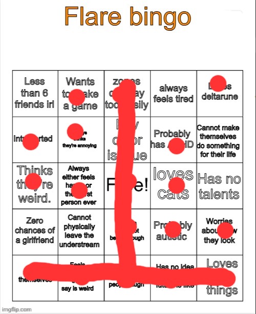 Wow a reversed T | image tagged in flare bingo | made w/ Imgflip meme maker