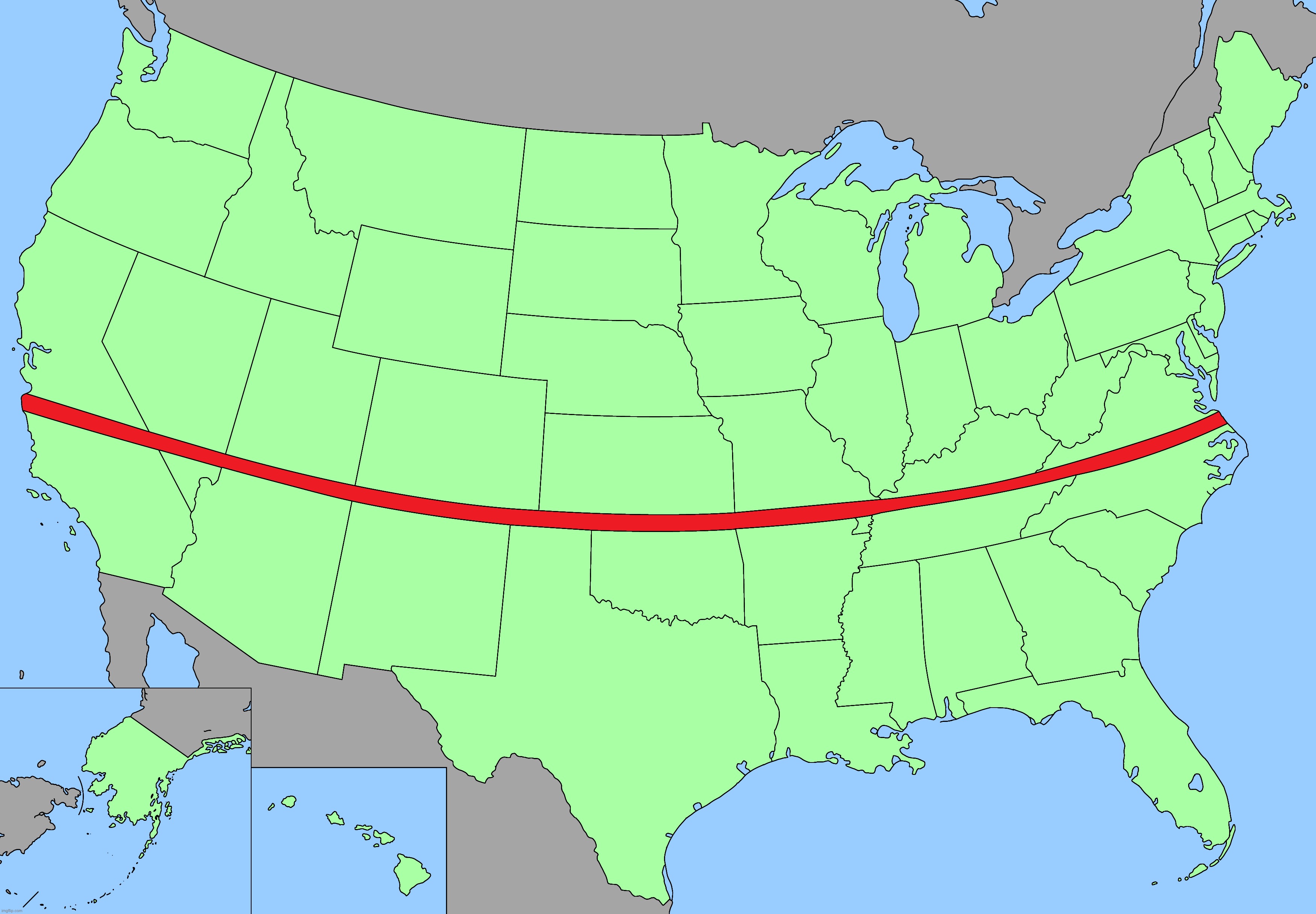 New state idea: Long ass strip of land stretching from California to Virginia | made w/ Imgflip meme maker