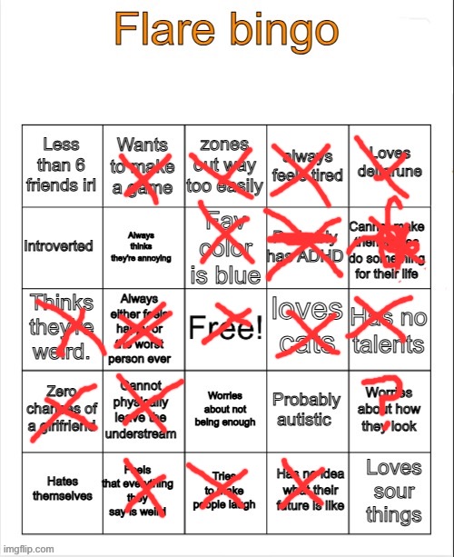Flare bingo | image tagged in flare bingo | made w/ Imgflip meme maker