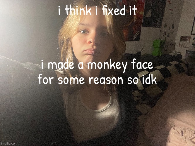 i apologize if i look dead i havent worn makeup in over a month | i think i fixed it; i made a monkey face for some reason so idk | made w/ Imgflip meme maker