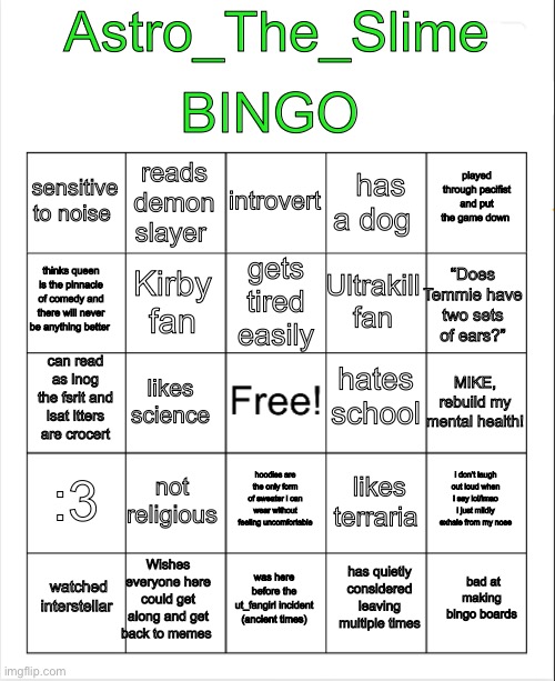 High Quality Astro bingo Blank Meme Template