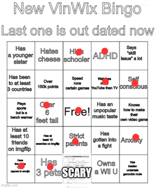 AHHH A J*B | SCARY | image tagged in new vinwix bingo | made w/ Imgflip meme maker
