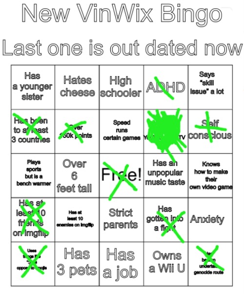 New VinWix bingo | image tagged in new vinwix bingo | made w/ Imgflip meme maker