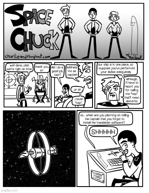 image tagged in comics,space chuck,charlie and the ghost,sci-fi,space station | made w/ Imgflip meme maker