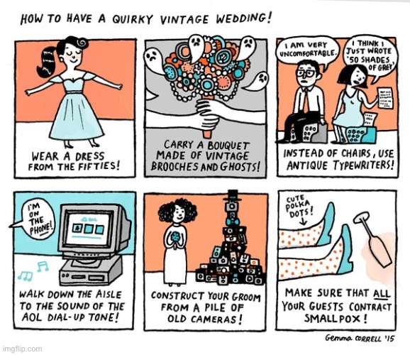 Four Eyes | image tagged in comics,four eyes,vintage wedding,quirky,authentic | made w/ Imgflip meme maker