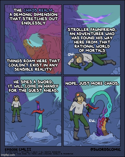 image tagged in swords,chaos,realm,portal,quest,sword | made w/ Imgflip meme maker