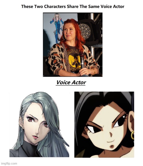 same voice actress | image tagged in same voice actor,persona 5,dragon ball z,gaming,videogames,sega | made w/ Imgflip meme maker