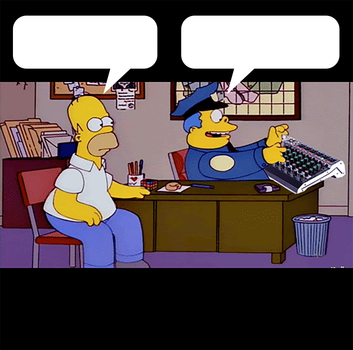 audio mixer engineer simpsons Chief Wiggum Blank Meme Template