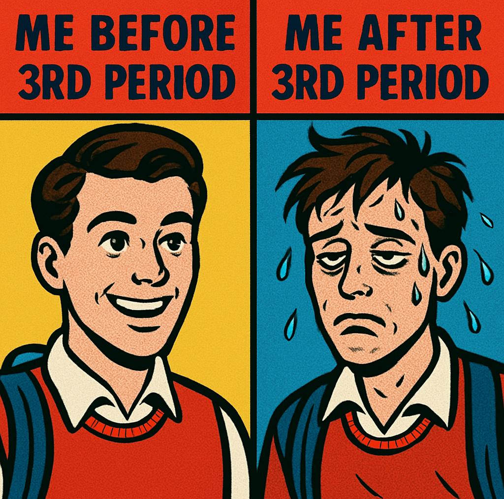 me befor 3rd period me after 3rd period Blank Meme Template