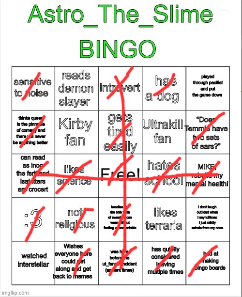 Astro bingo | image tagged in astro bingo | made w/ Imgflip meme maker