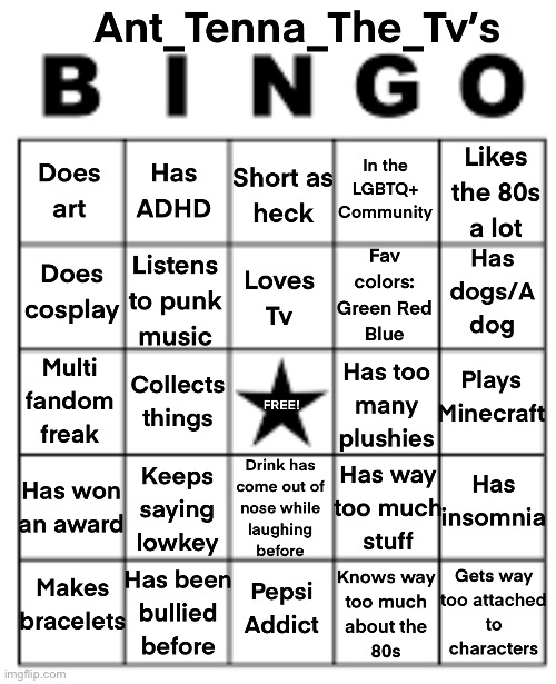 here’s my bingo!!! Had to think real hard about it lmao | made w/ Imgflip meme maker