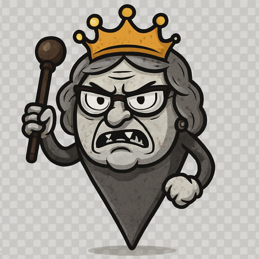 A transparent background map locator pin disguised as a angry ug Blank Meme Template
