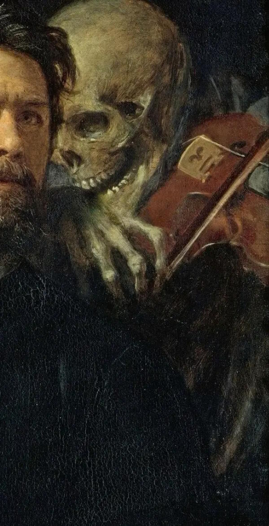 Skeleton Whispering Over Shoulder (Only Right Side) Blank Meme Template