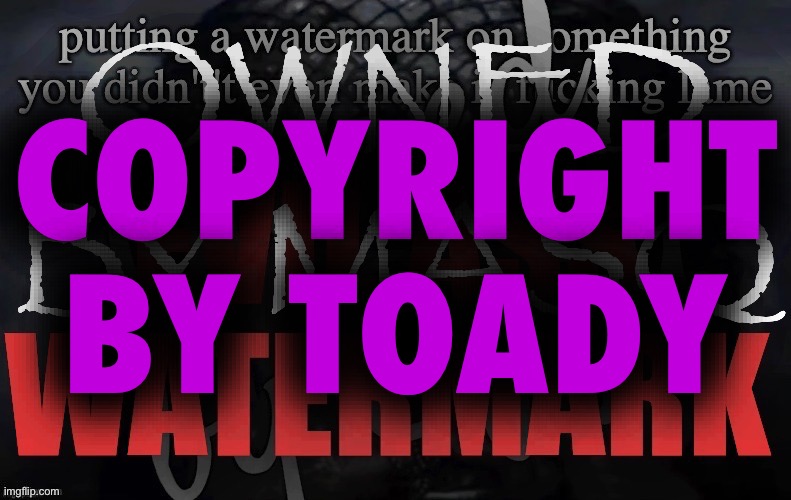 COPYRIGHT BY TOADY | made w/ Imgflip meme maker