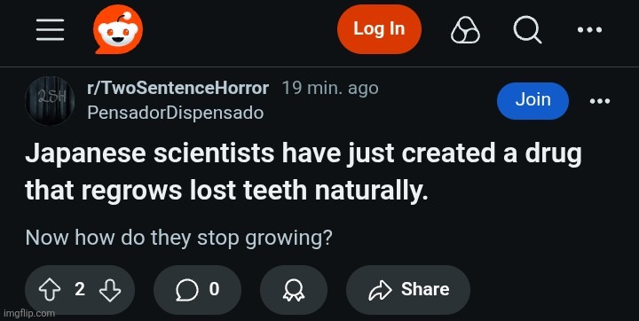 r/twosentencehorror | made w/ Imgflip meme maker