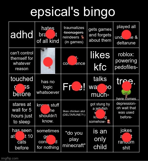 epsical's bingo | image tagged in epsical's bingo | made w/ Imgflip meme maker