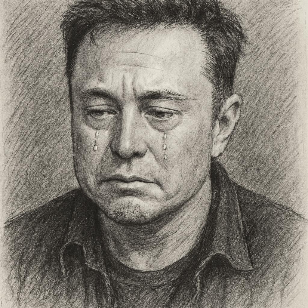 elon musk triste llorando Blank Meme Template