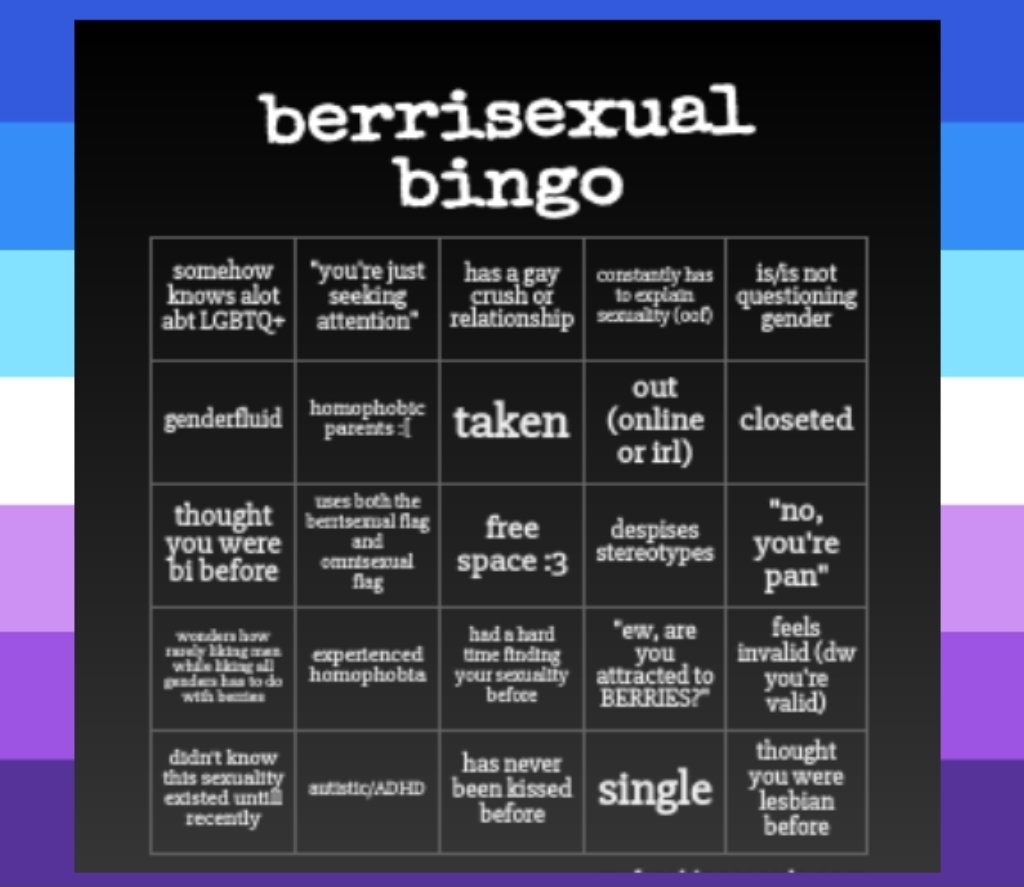 berrisexual bingo lol Blank Meme Template