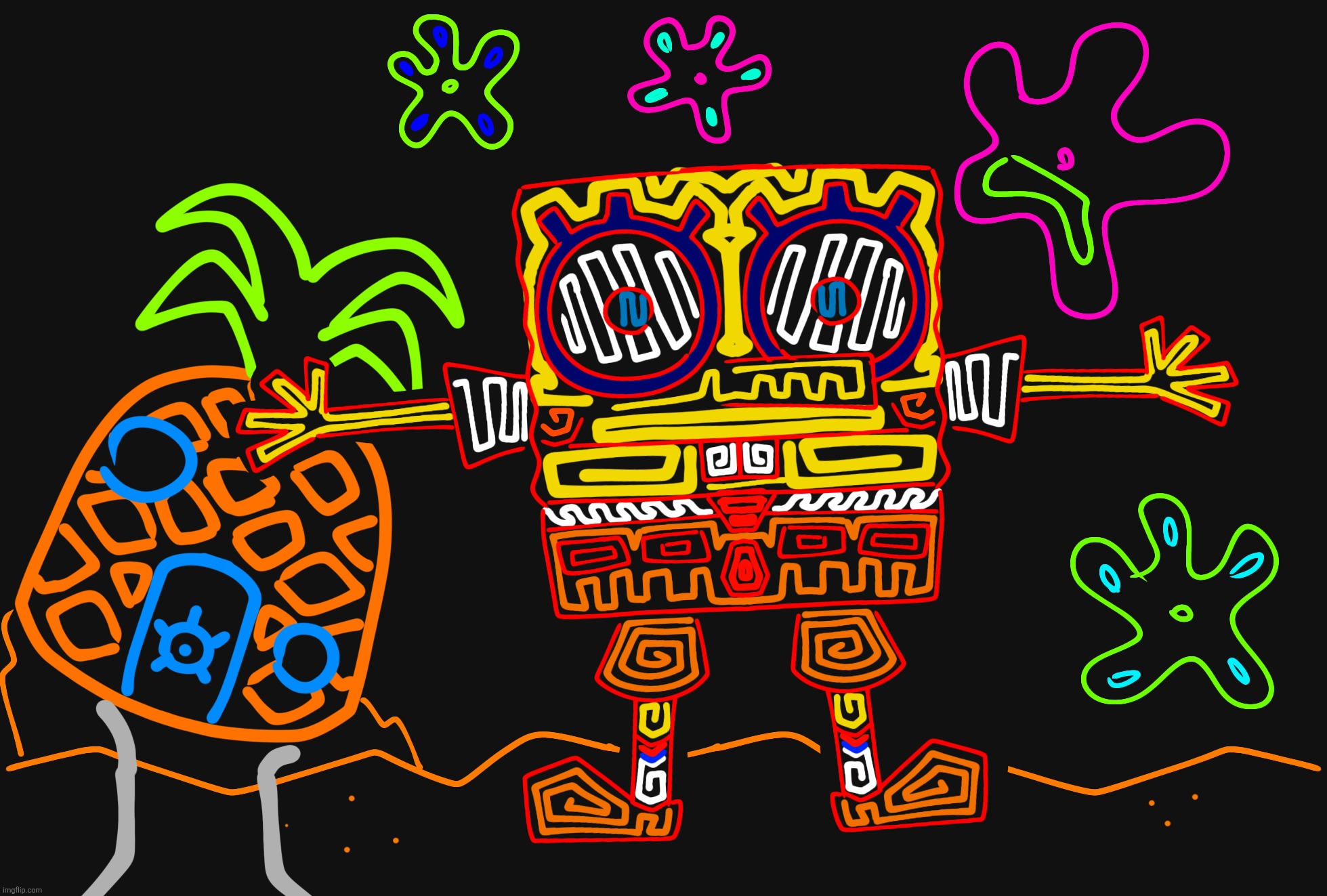 Ok so in art class we have to do this cool art style called "mola" and this is one part of my submission, is it good so far? | made w/ Imgflip meme maker