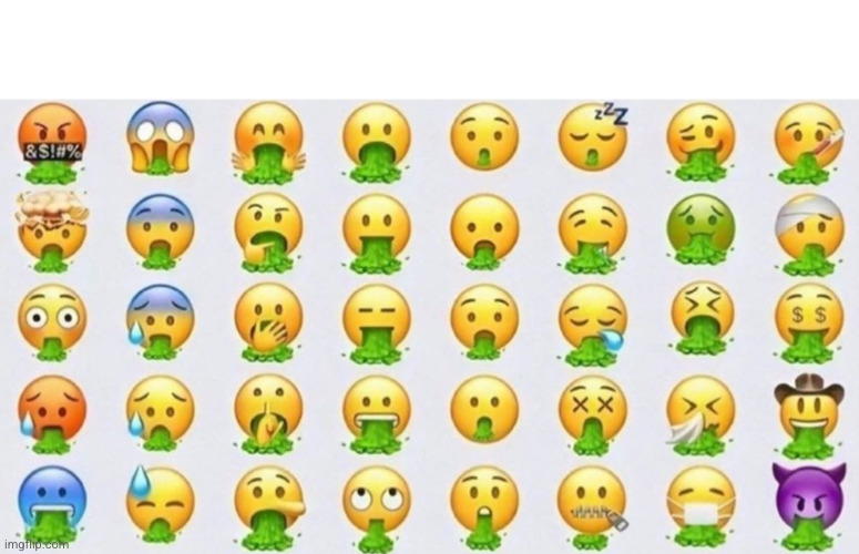 Emojis puking | image tagged in emojis puking | made w/ Imgflip meme maker